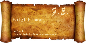 Faigl Elemér névjegykártya